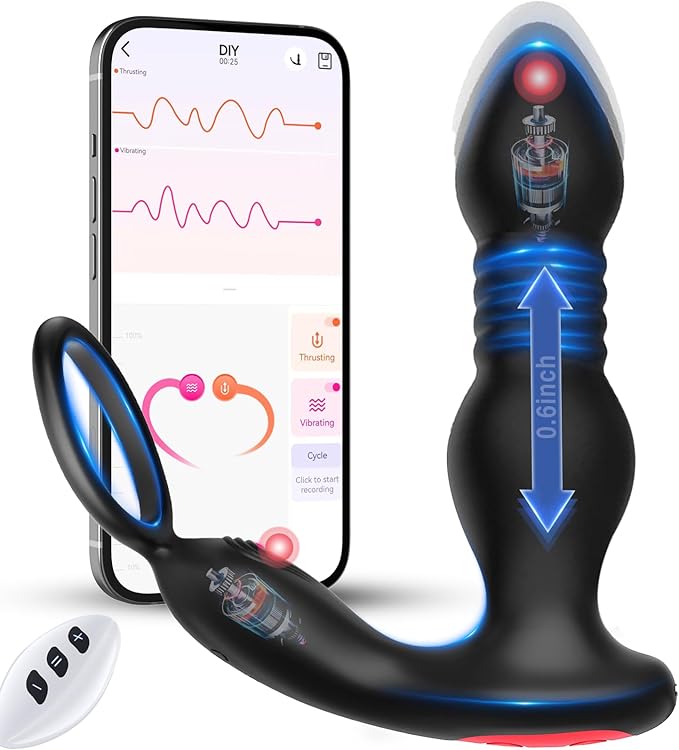 BEISAR Prostate Massager Anal Vibrator (7 Modes with Cock Ring)